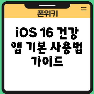 iOS 16 건강 앱 기본 사용법 가이드