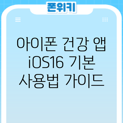 아이폰 건강 앱 iOS16 기본 사용법 가이드