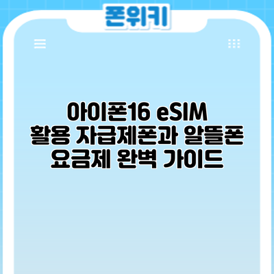 아이폰16 eSIM 활용: 자급제폰과 알뜰폰 요금제 완벽 가이드