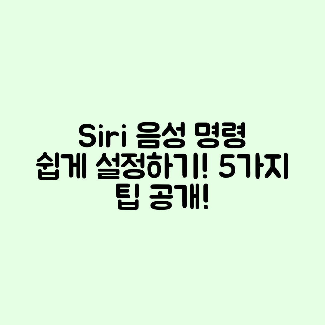 아이폰 Siri 음성 명령 설정 5가지 방법