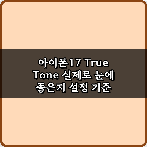 아이폰17 True Tone 실제로 눈에 좋은지 설정 기준, 5가지 완벽 가이드
