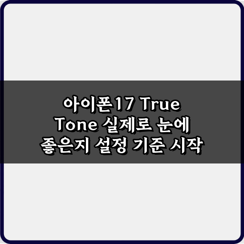 아이폰17 True Tone 실제로 눈에 좋은지 설정 기준, 5가지 완벽 가이드